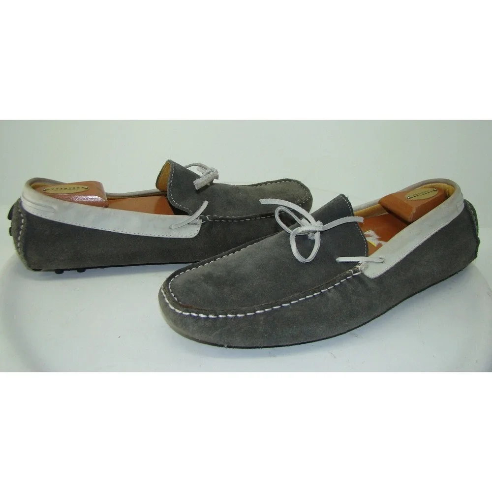 Mercanti Fiorentini Relax Gray Suede Leather Driving Moccasin Loafers Mens 13M